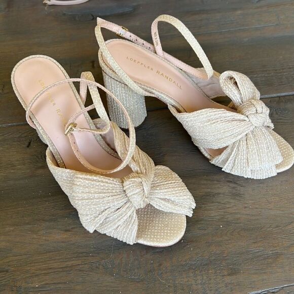 Anthropologie x Loeffler Randall Camellia Heels By Gold US 6.5 Rare Color! - Picture 3 of 7